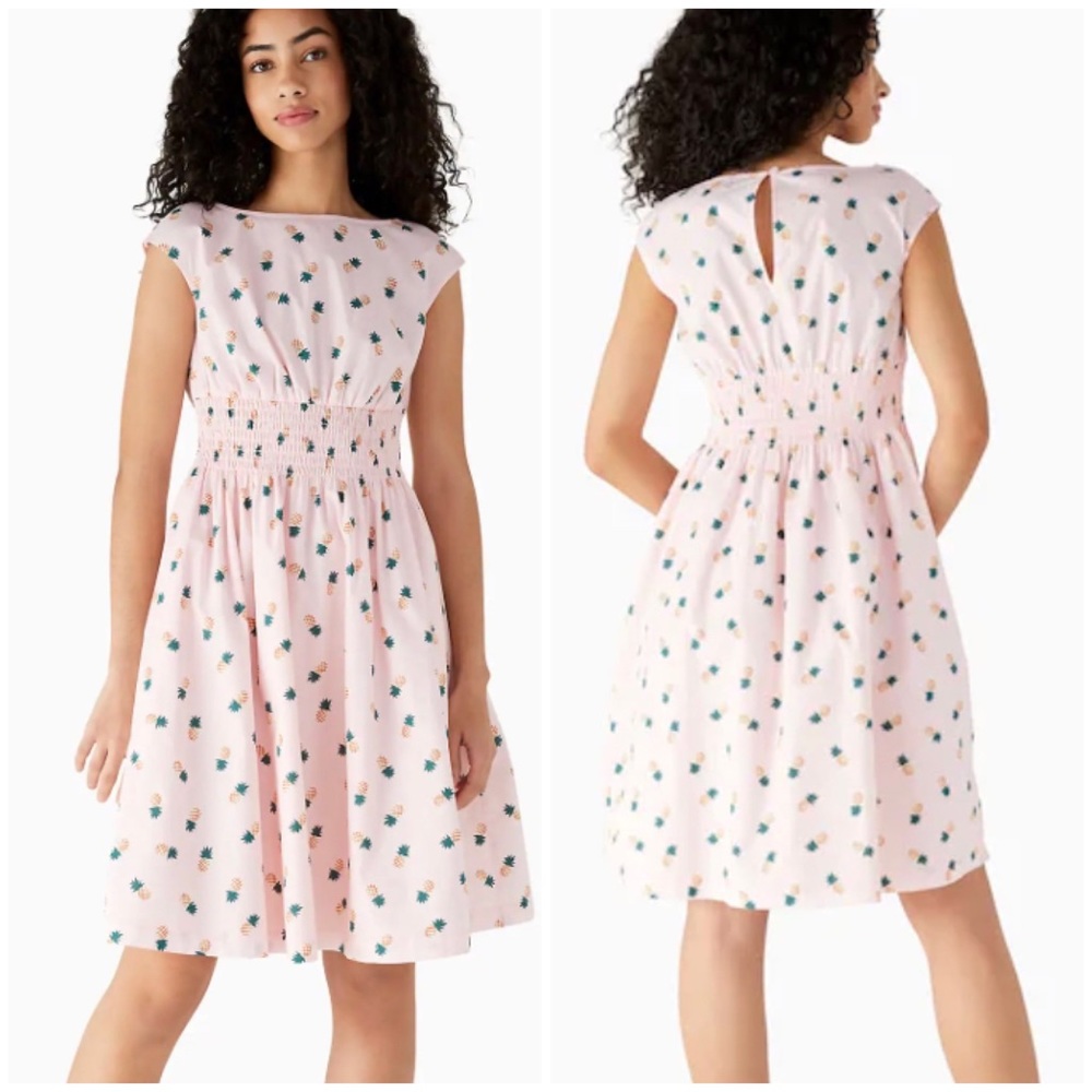 Kate Spade Blaire Pineapple Printed Dress in Pink